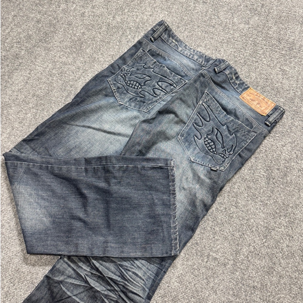 Y2K No Fear Jeans Men's 36x32 Light Wash Cotton Blend Skater Blue